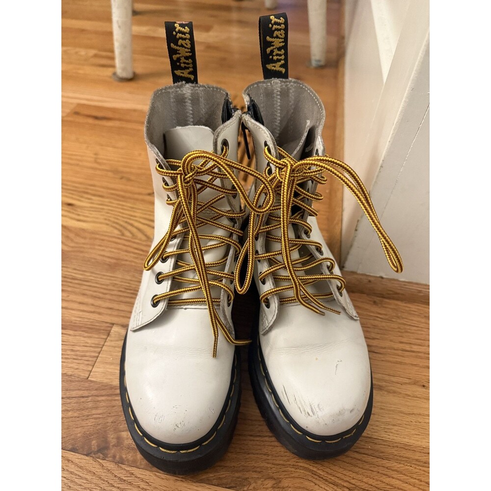 Dr. DOC Martens Jadon Boots‎ -side zip white Platform Shoe - Size 36 Womens 5